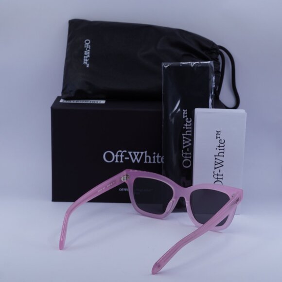 Off-White OERI143 LINCOLN 3007 Sunglasses Pink Square Frame, Grey Lenses - Picture 10 of 10